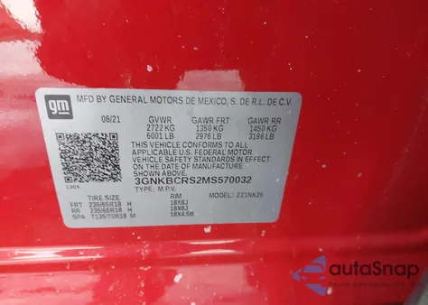 2021 Chevrolet Blazer Fwd 2Lt z USA, uszkodzony, nr VIN 3GNKBCRS2MS570032